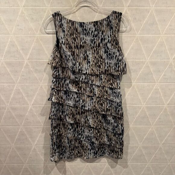 Dressbarn Leopard Print Ruffle Dress 4 - Picture 3 of 6